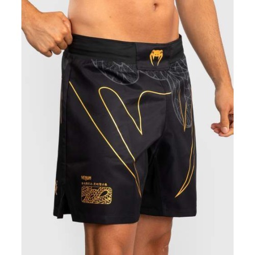 Venum Serpenti Fight Shorts - Black/Silver/Gold