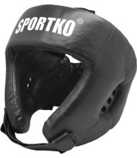 SportKO OK1 ādas boksa ķivere - Black
