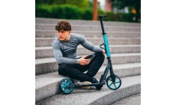 Бирюзовый самокат с дисковым тормозом HM124T Nils Extreme