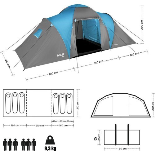 NC6031 BLUE-GRAY CAMPING TENT HIGLAND NILS CAMP