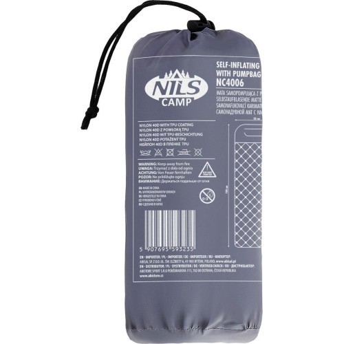 Tūrisma paklājiņš ar pumpi Nils Camp NC4006, pelēks