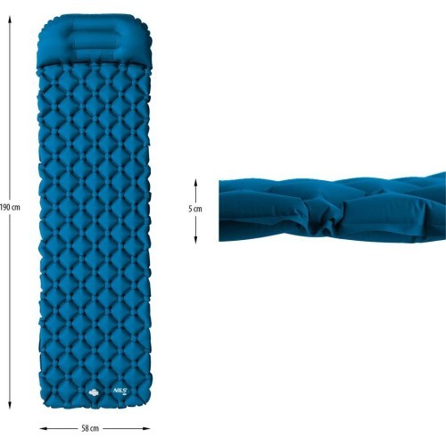 Туристический коврик с насосом NC4006 Turquoise NILS Camp