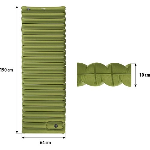 NC4101 GREEN MAT WITH BUILT IN PUMP 9CM NILS CAMP