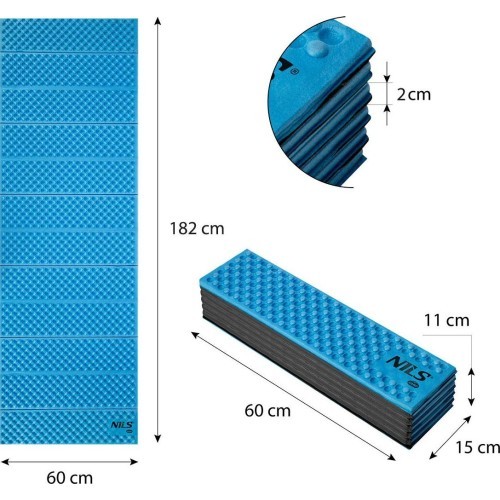 NC1768 BLUE FOLDING MAT 188cm NILS CAMP