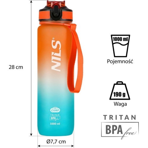 Oranži zila Tritan pudele NCD68 NILS CAMP