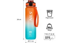 NCD68 ORANGE-BLUE TRITAN BOTTLE NILS CAMP