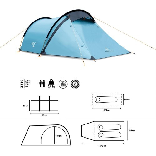 Синяя кемпинговая палатка NC6003 North Peak NILS CAMP