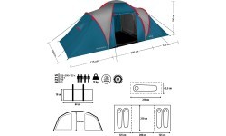 Кемпинговая палатка NC6431 синяя и светло-серая Highland IV Nils Camp