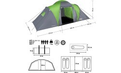 NC6431 ПАЛАТКА КЕМПИНГОВАЯ ЗЕЛЕНО-СЕРАЯ HIGHLAND IV NILS CAMP
