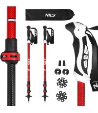 TK8601 RED ALUMINIUM TREKKING POLES NILS