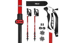 Sarkanas alumīnija trekinga nūjas TK8601 NILS