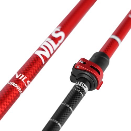 Sarkanas alumīnija trekinga nūjas TK8601 NILS