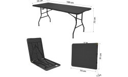 NC1618 TOURIST TABLE 180 CM ANTHRACITE NILS CAMP