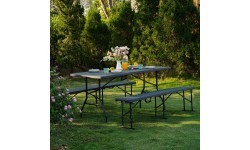 NC3404 FOLDING GARDEN BENCH 183 CM ANTHRACITE NILS CAMP