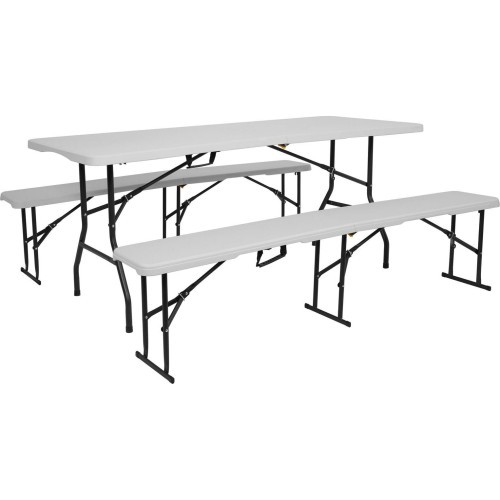 NC3404 FOLDING GARDEN BENCH 183 CM WHITE NILS CAMP