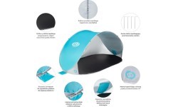 Pop Up Beach Tent Nils Camp NC3174 Turquoise/Grey