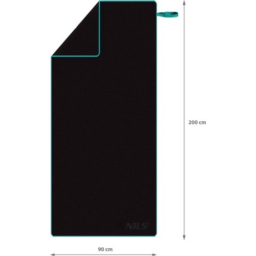 Microfibre Towel Nils Camp NCR13 Black, 200x90 cm