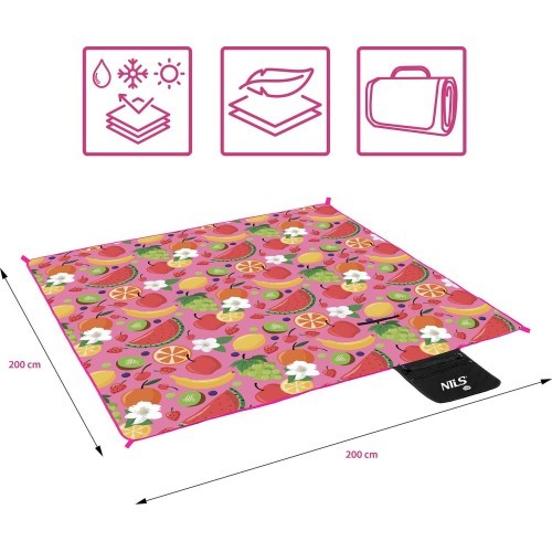 NC2223 PICNIC BLANKET FRUIT 200x200 PE ALU NILS CAMP
