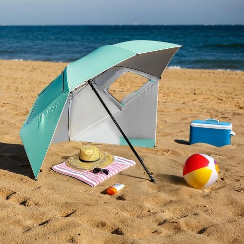 NC17114 BEACH UMBRELLA/WINDSCREEN 2IN1 XXL 240 CM GREEN NILS