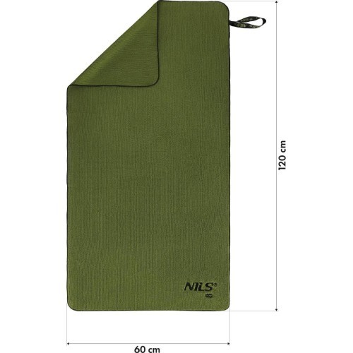 Mikrošķiedras dvielis NCR15, militāri haki, 120 x 60 cm, Nils Camp
