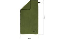 Mikrošķiedras dvielis NCR15, militāri haki, 120 x 60 cm, Nils Camp