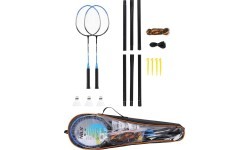 Badmintona komplekts Nils NRZ012, tērauds, 2 raketes, 3 badmintona spalvas, tīkls 195 x 22 cm, futrālis