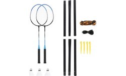 Badmintona komplekts Nils NRZ012, tērauds, 2 raketes, 3 badmintona spalvas, tīkls 195 x 22 cm, futrālis