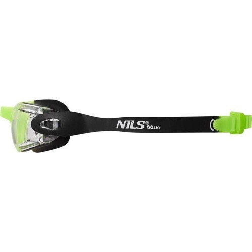 NQG770AF BLACK/ GREEN JUNIOR SWIMMING GOGGLES NILS AQUA
