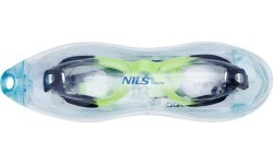 Черно-зеленые детские очки для плавания NQG770AF Nils Aqua