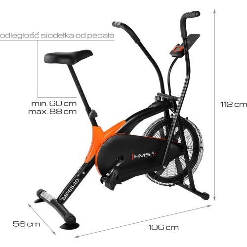 Gaisa pretestības velotrenažieris MP6540 AIR BIKE HMS