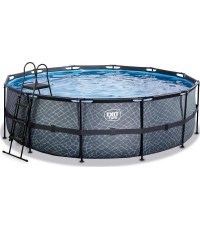 Baseins EXIT Stone ø450 x 122 cm ar sūkni un smilšu filtru