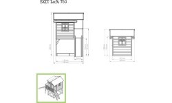 EXIT Loft 750 koka rotaļu mājiņa, dabīga koka