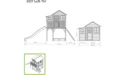 EXIT Loft 750 wooden playhouse - natural