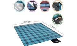 Picnic Mat Nils Camp NC8002 Blue, 250x200cm, PE, Aluminum