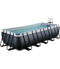 Бассейн EXIT Black Leather 540x250x122 см с песочным фильтр-насосом, черный
