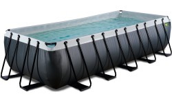 Бассейн EXIT Black Leather 540x250x122 см с песочным фильтр-насосом, черный