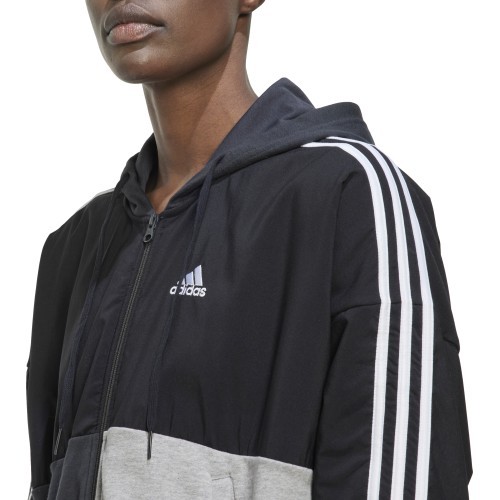 Adidas Women's Full-Zip Hoodie Grey/Black HC8833