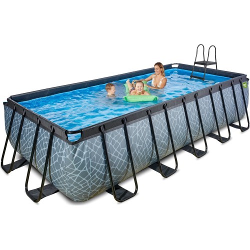 EXIT Stone pool 540x250x122cm with sand filter pump - grey