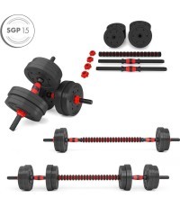 SGP15 KOMPOZĪTMATERIĀLU SVARU STIEŅA UN HANTEĻU KOMPLEKTS HMS - 15 kg