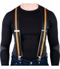 Подтяжки Oxford Riggers - Cruiser, Black with Orange Stripes
