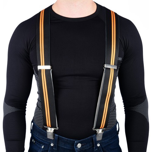 Подтяжки Oxford Riggers - Cruiser, чёрный с оранжевыми полосами
