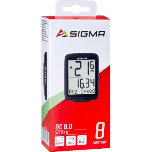 Velodators Sigma BC 8.0 ar vadu, 8 funkcijas