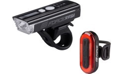 Velosipēda lukturu komplekts FORCE Futuro, uzlādējams ar USB (melns)