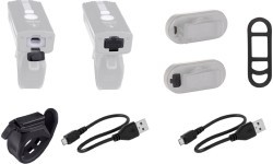 Velosipēda lukturu komplekts FORCE Futuro, uzlādējams ar USB (melns)