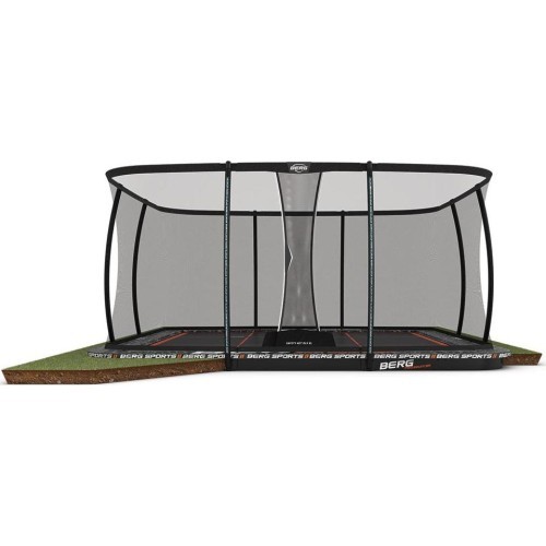 Batuts BERG SPORTS Ultim Pro Bouncer FlatGround 5x5 ar drošības tīklu XL