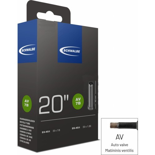 Schwalbe kamera 20x1.00 AV7B 40mm 23/25-451