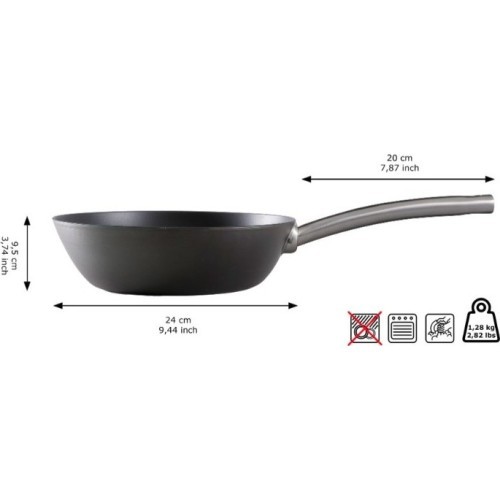 Skottsberg oglekļa tērauda WOK panna 24cm