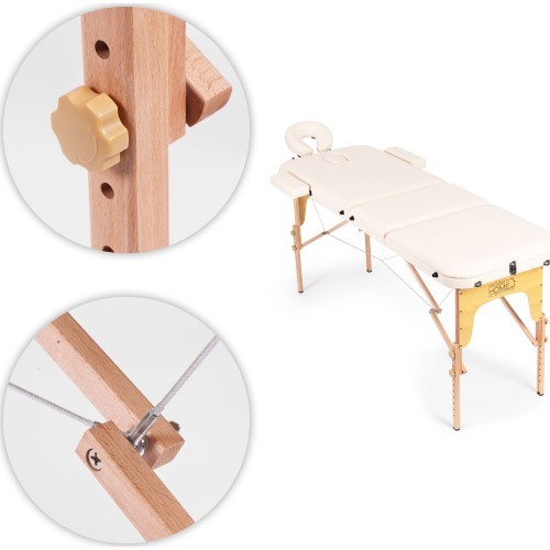 Wooden massage and rehabilitation table, 3-segment, foldable into a suitcase + bag ModernHome