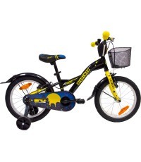 Детский велосипед 4KIDS Nightman 16", рама 10" (25,5 см), стальной, чёрно-синий