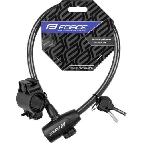 FORCE Strong lock with bracket, 60/12mm (black)